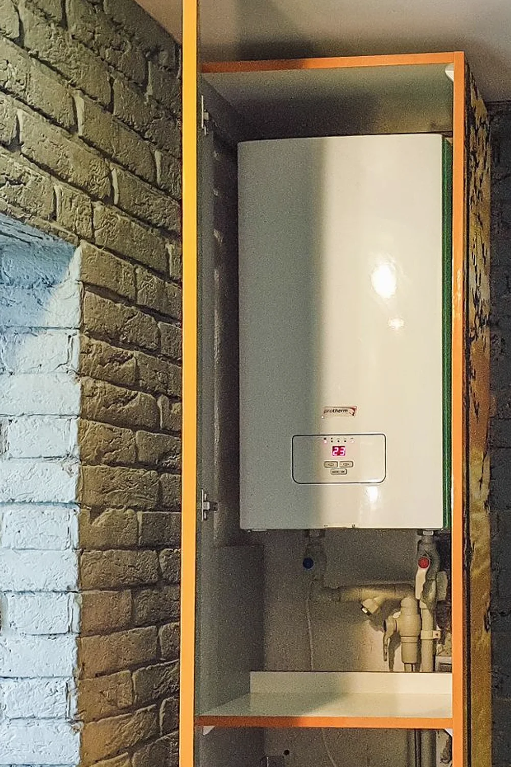 A wall-mounted gas combi boiler